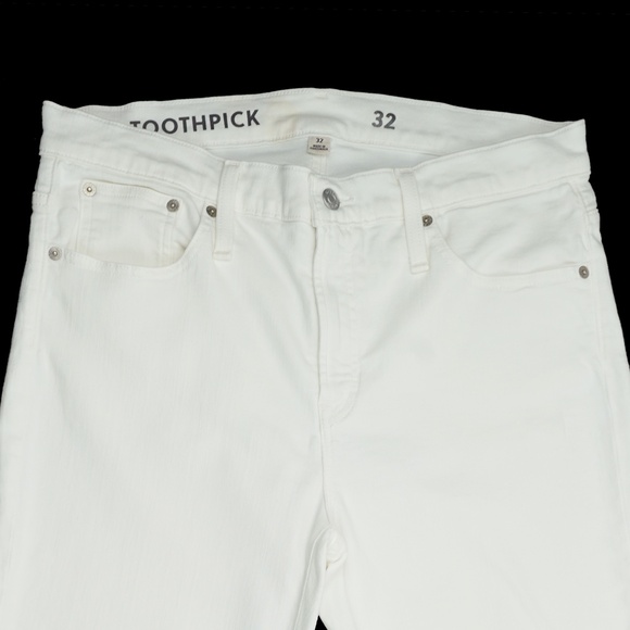 JCREW Size 32 9" Mid-Rise Toothpick Jeans in White - $128 B3584 - Picture 3 of 5